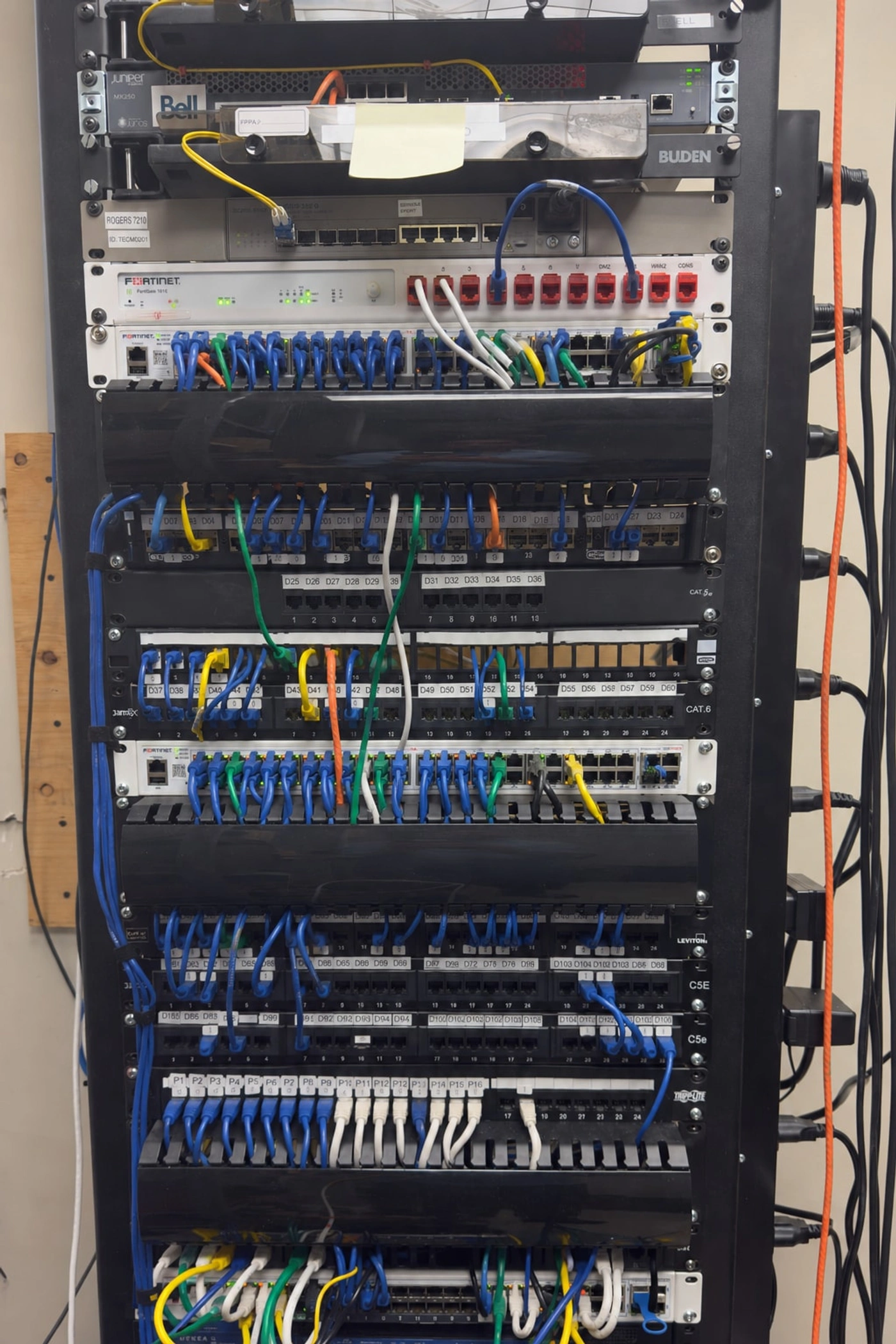 Network switch and firewall installation