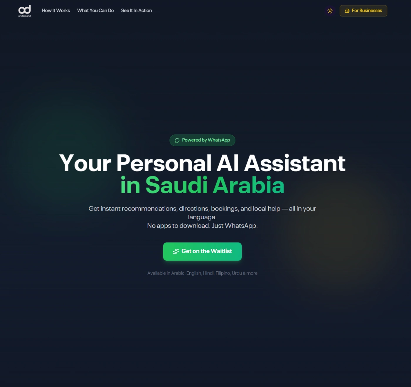 OnDemand MENA platform interface